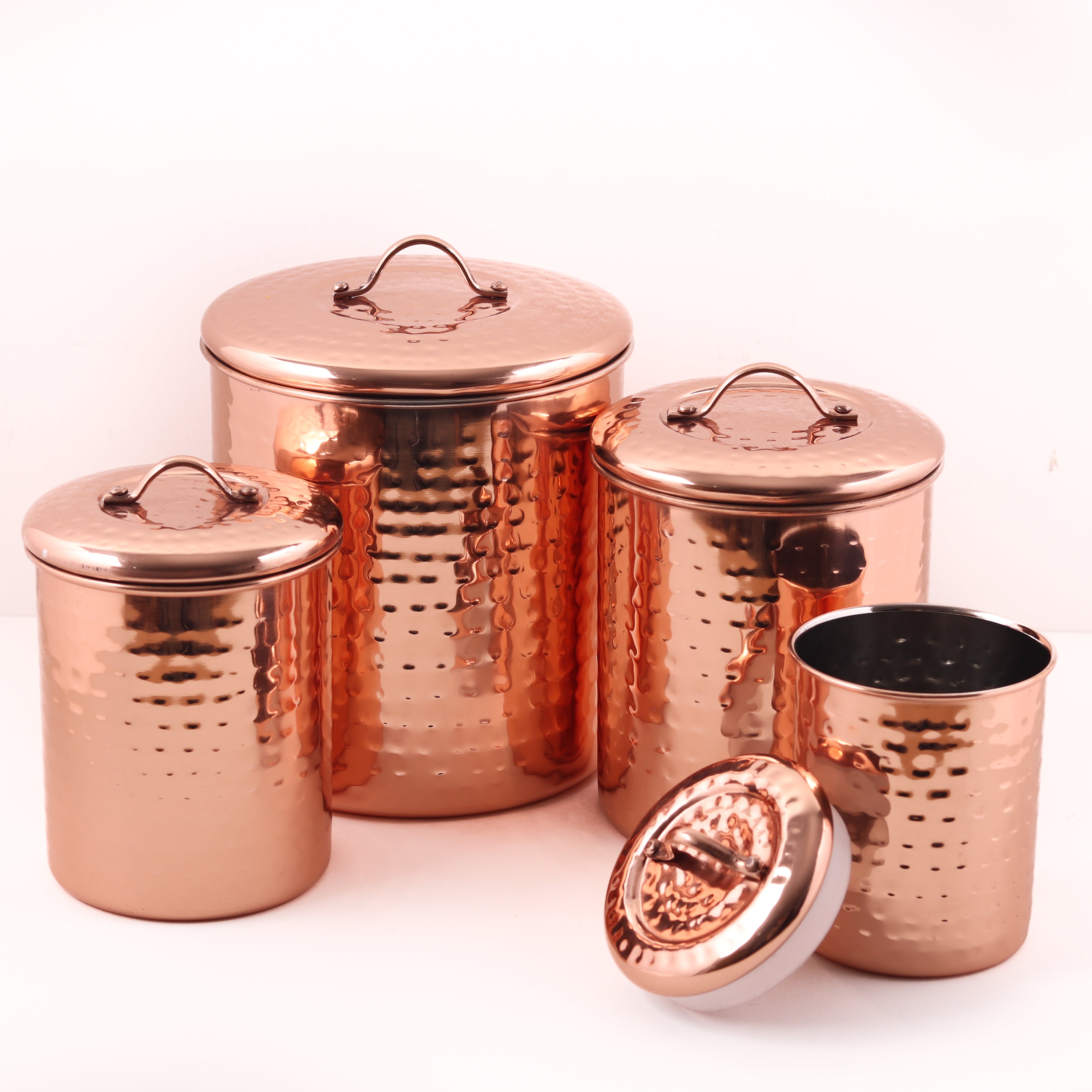 Hammered Copper Canisters