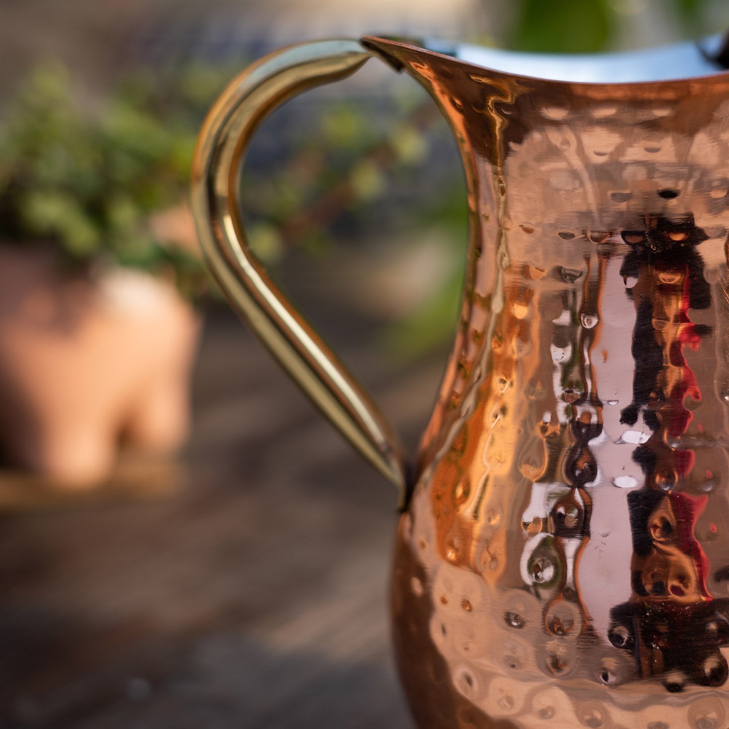 Hammered Copper Water Pitcher - Small